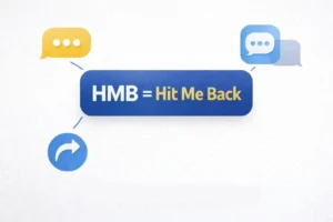 Infographic explaining HMB meaning in texting